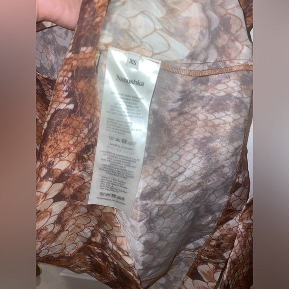 New! NANUSHKA Tess Cutout Snake-Print Satin Mini Dress 🤎 XS NWT! - Picture 16 of 16